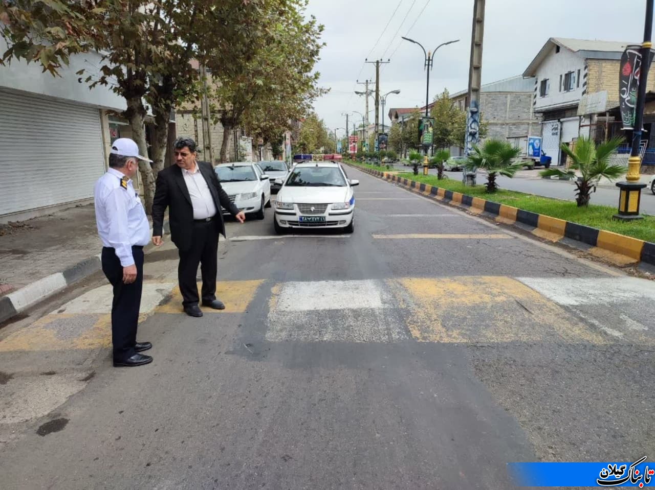 بازدید میدانی دکتر مهدی پور شهردار کومله و سرهنگ رستمی رئیس پلیس راهور شهرستان لنگرود